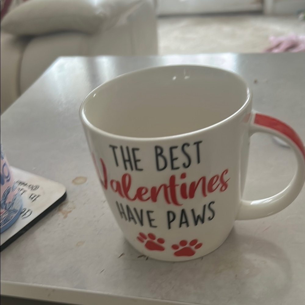 Valentine's Day Mug with Paw Prints